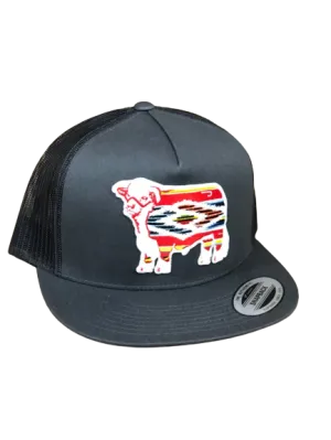Lazy J Ranch Wear Grey Serape Bull Cap casual-baseball-cap