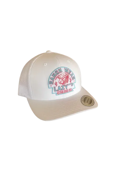 Lazy J Ranch Wear White Red Turquoise Arrowhead Cap casual-baseball-cap