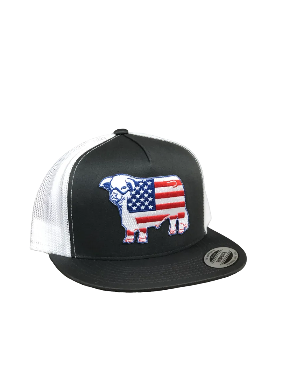 Lazy J Ranchwear American Flag Bull Patch Cap casual-baseball-cap