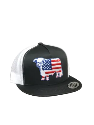 Lazy J Ranchwear American Flag Bull Patch Cap casual-baseball-cap
