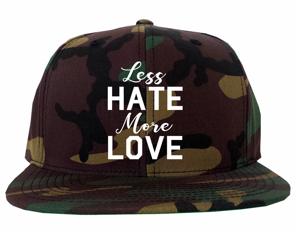 Less Hate More Love Mens Snapback Hat