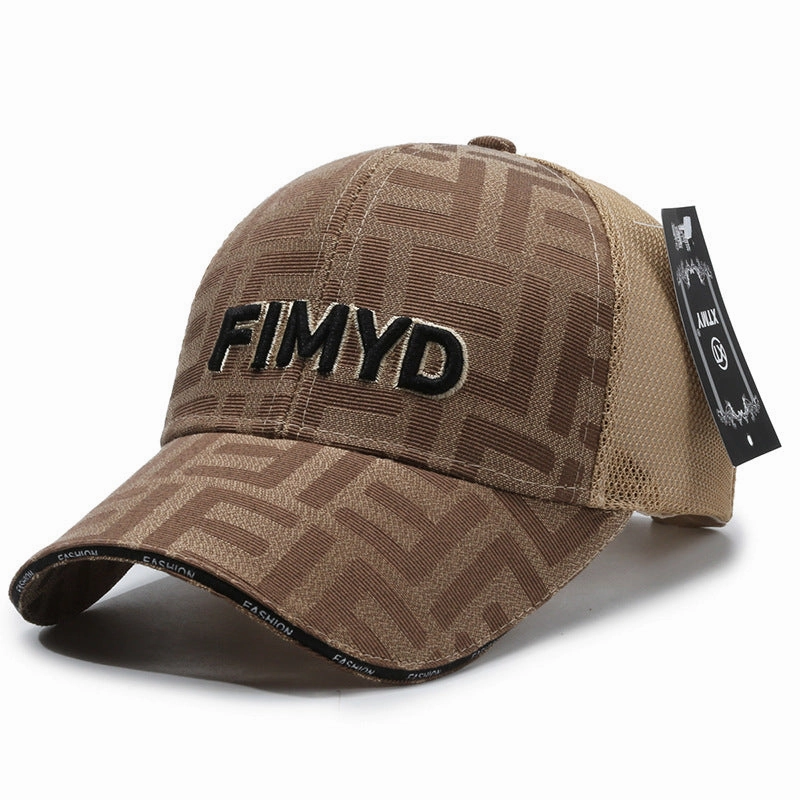 Letter Embroidered Wide Brim Breathable Baseball Cap