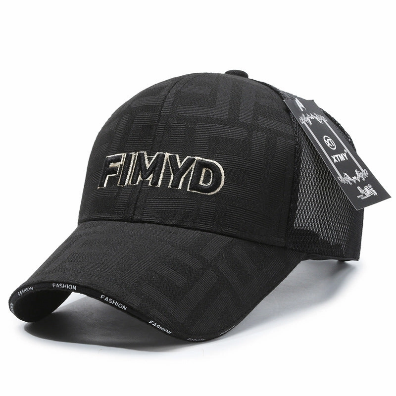 Letter Embroidered Wide Brim Breathable Baseball Cap