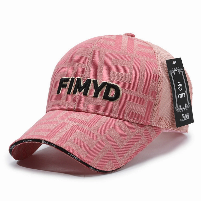 Letter Embroidered Wide Brim Breathable Baseball Cap