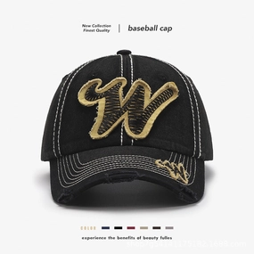 Letter Patch Black Cap casual-baseball-cap