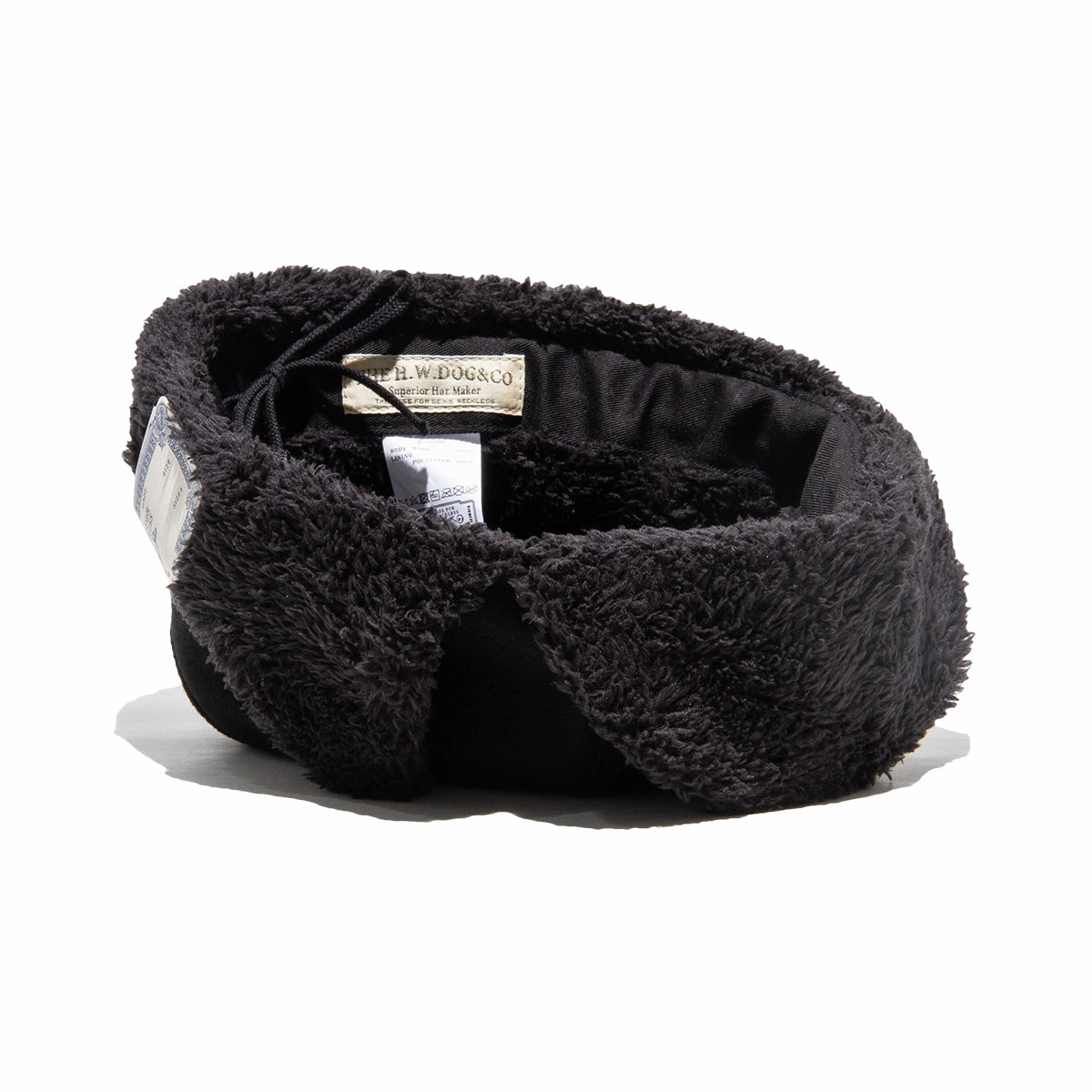 LIGHT MELTON FLIGHT CAP - Black