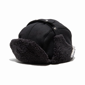 LIGHT MELTON FLIGHT CAP - Black casual-baseball-cap