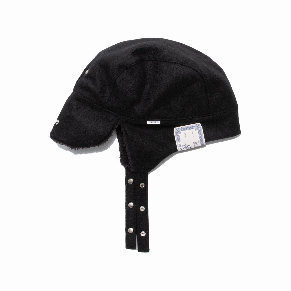 LIGHT MELTON FLIGHT CAP - Black