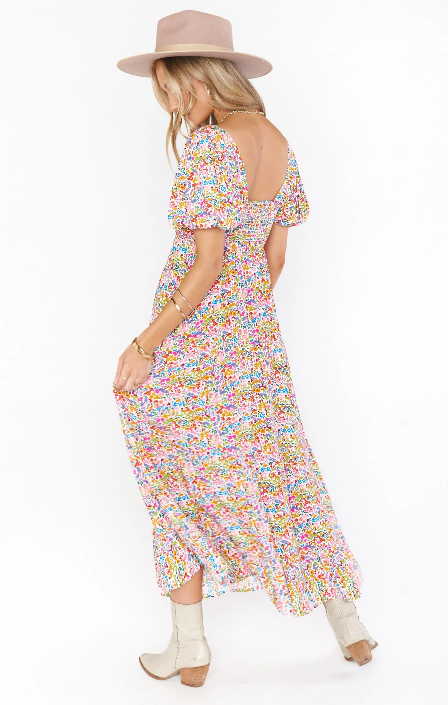 Linds Midi-Kleid ~ Regenbogenfelder