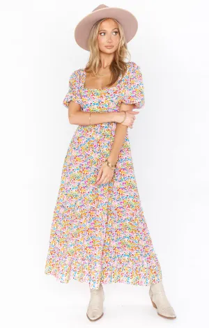 Linds Midi-Kleid ~ Regenbogenfelder