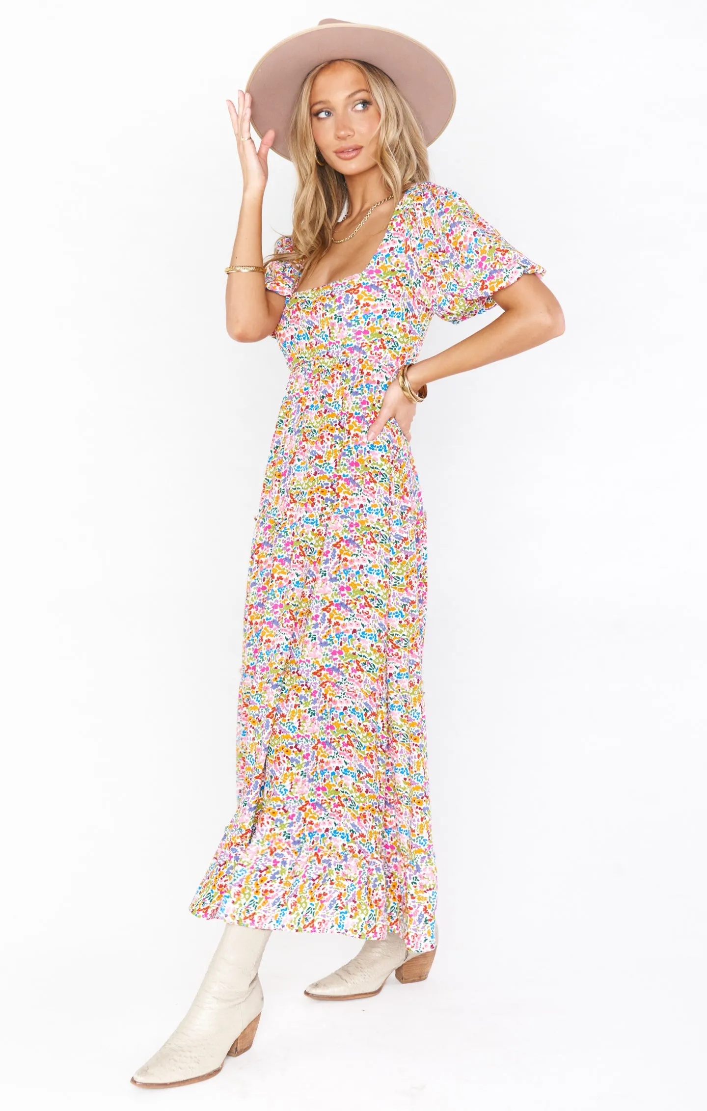 Linds Midi-Kleid ~ Regenbogenfelder