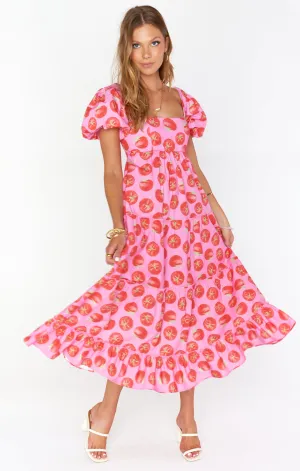 Linds Midi-Kleid ~ Scharfes Tomatenrot