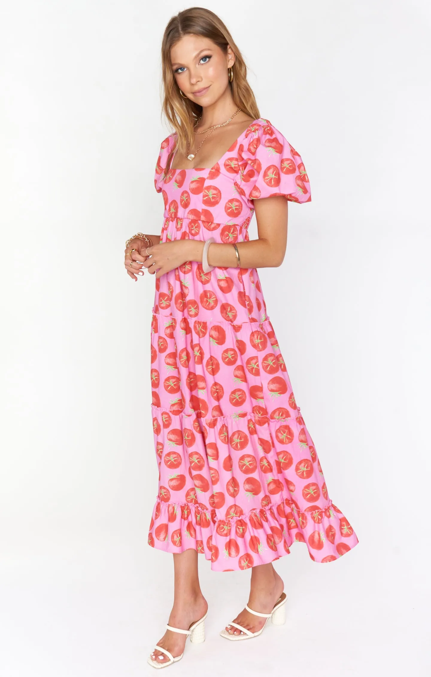 Linds Midi-Kleid ~ Scharfes Tomatenrot