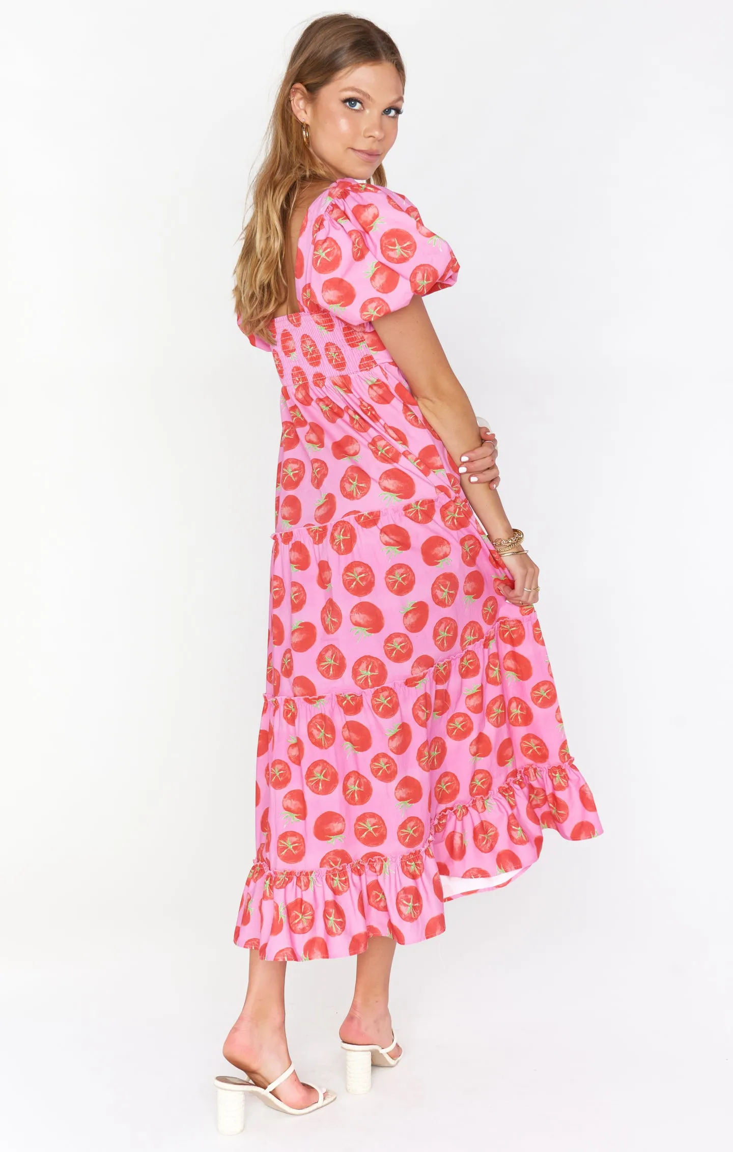 Linds Midi-Kleid ~ Scharfes Tomatenrot