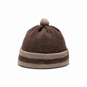 LINE BEANIE - Brown winter-knitted-hat