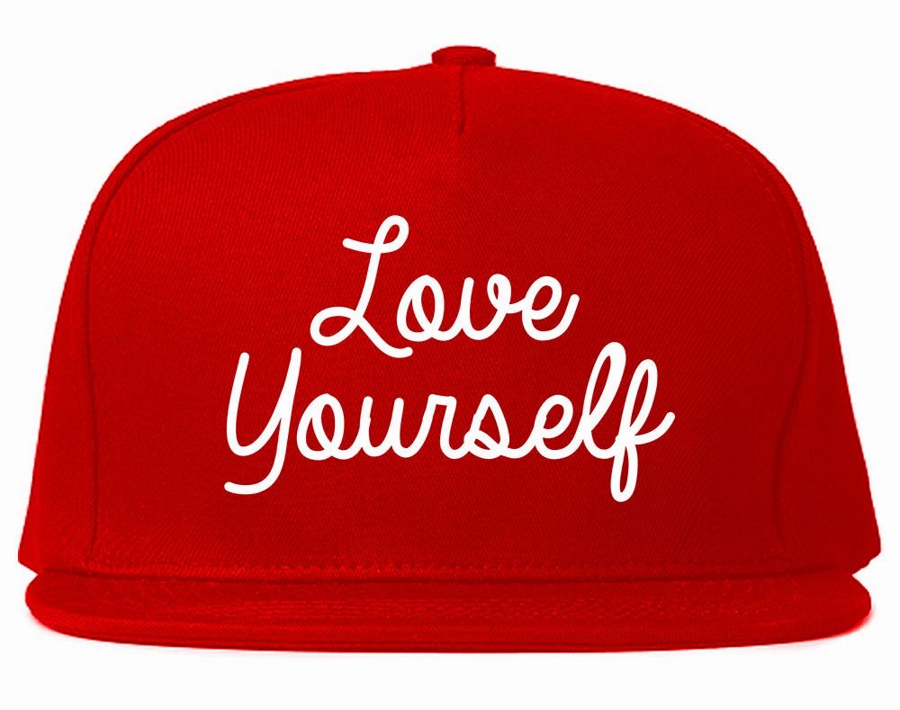 Love Yourself Script Mens Snapback Hat