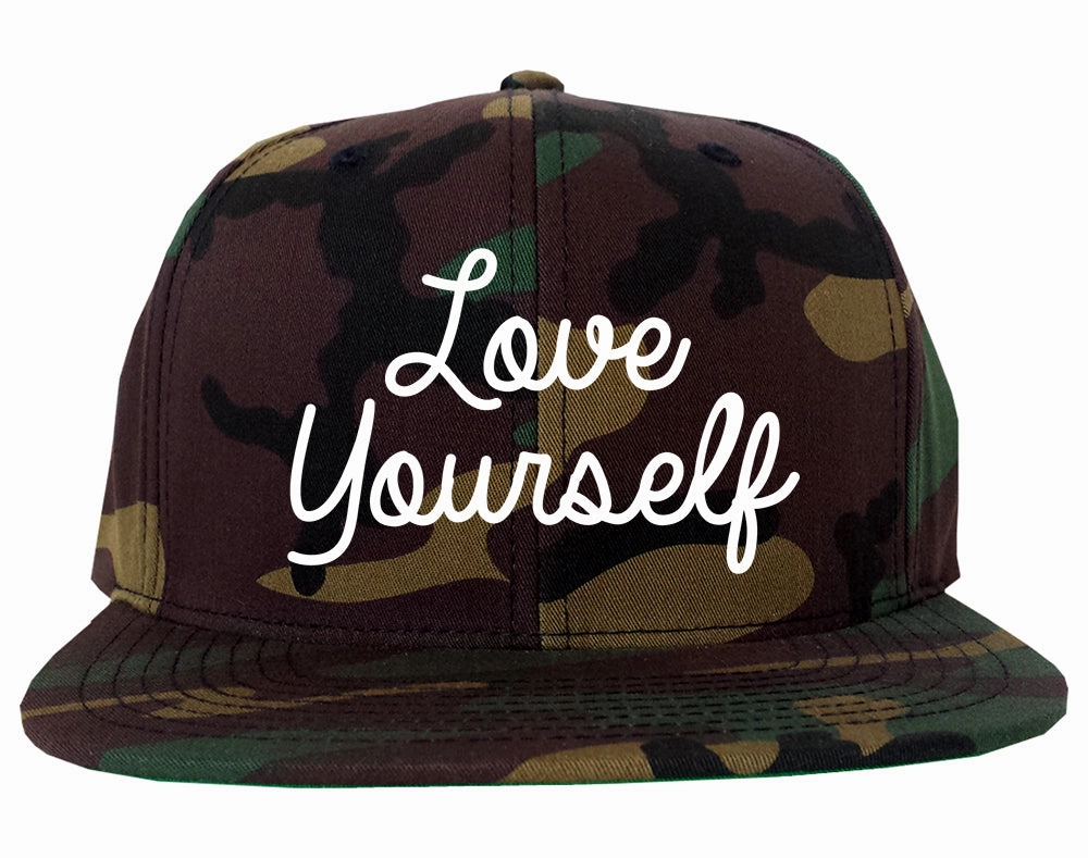 Love Yourself Script Mens Snapback Hat