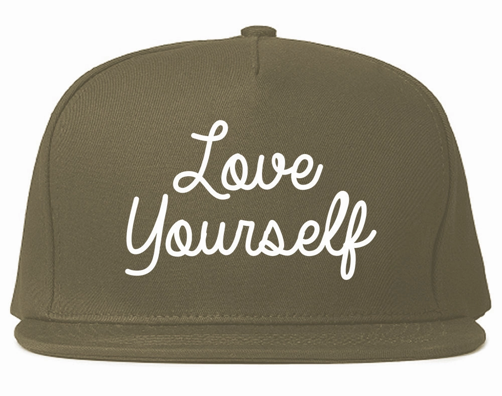 Love Yourself Script Mens Snapback Hat