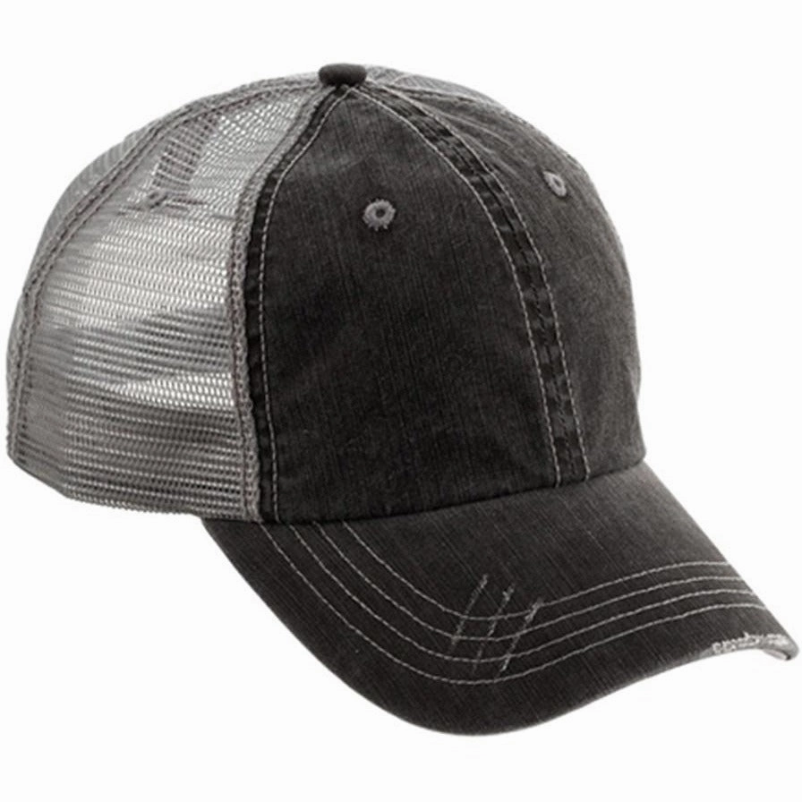 Low Profile Herringbone Cotton Twill Soft Mesh Trucker Hats casual-trucker-hat