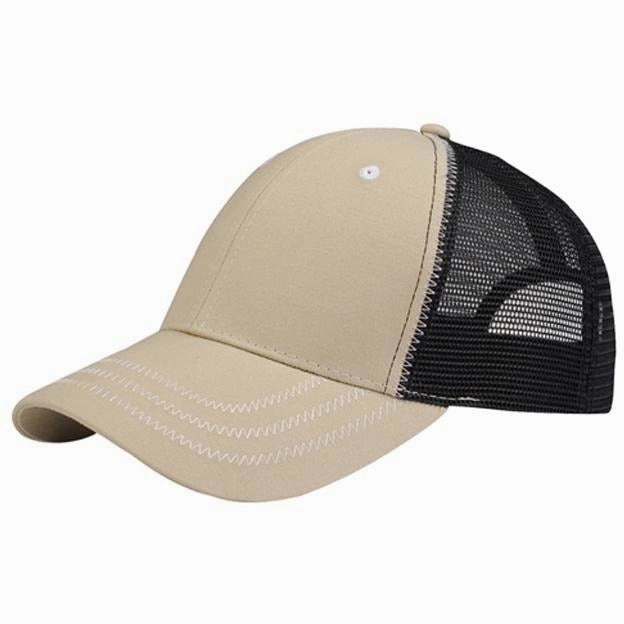 Low Profile Mesh Trucker Hats with Contrast Stitching on Bill