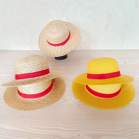 Luffy Straw Hat One Piece COSPLAY Woven Family Sun Protection UV Flat Brim Beach spring-straw-hat