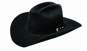 M37881541- MHT Cattleman Crown Felt Hat - Denton - Black winter-felt-cap