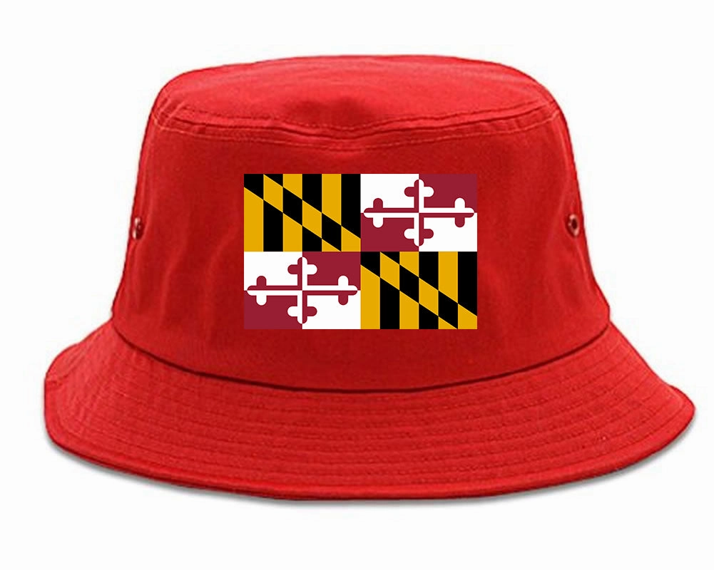 Maryland State Flag MD Chest Mens Bucket Hat