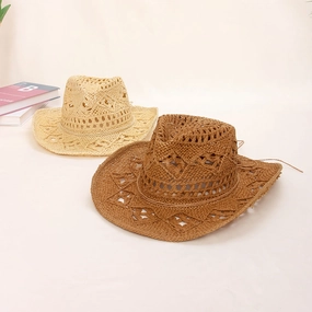 Men's Outdoor Travel Hat Breathable Handmade Straw Denim Hat spring-straw-hat