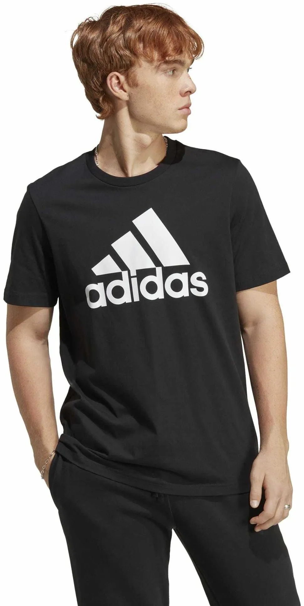 Herren Basic Single-Jersey T-Shirt mit großem Logo