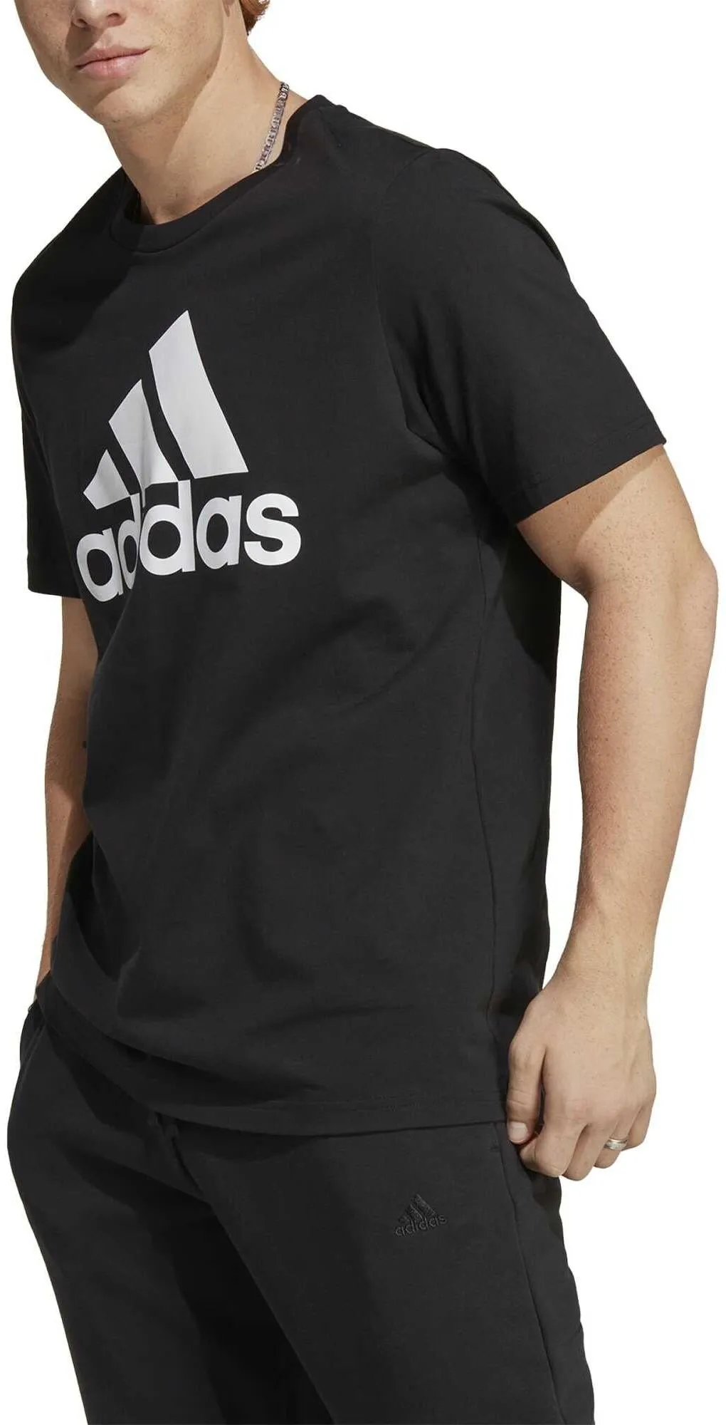 Herren Basic Single-Jersey T-Shirt mit großem Logo