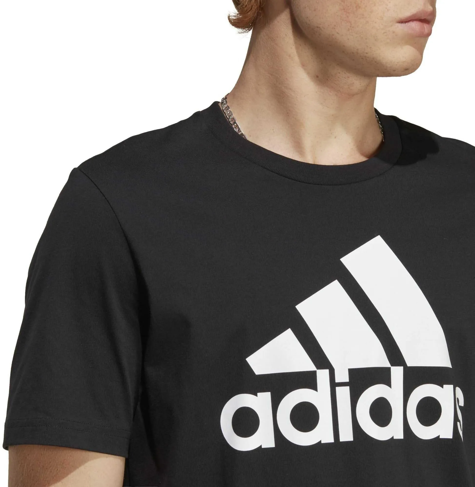 Herren Basic Single-Jersey T-Shirt mit großem Logo