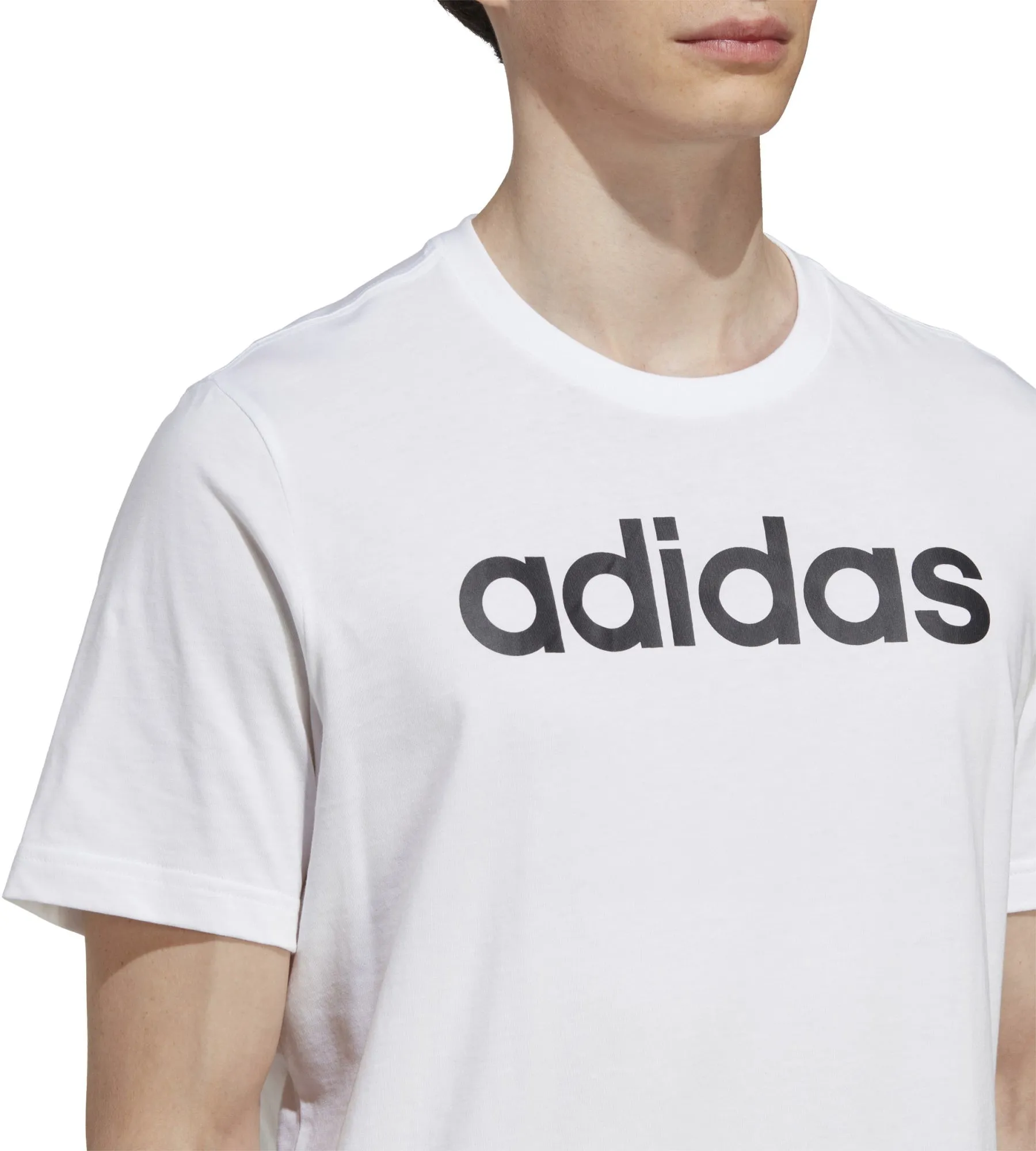 Herren Basic Single Jersey T-Shirt mit linear besticktem Logo