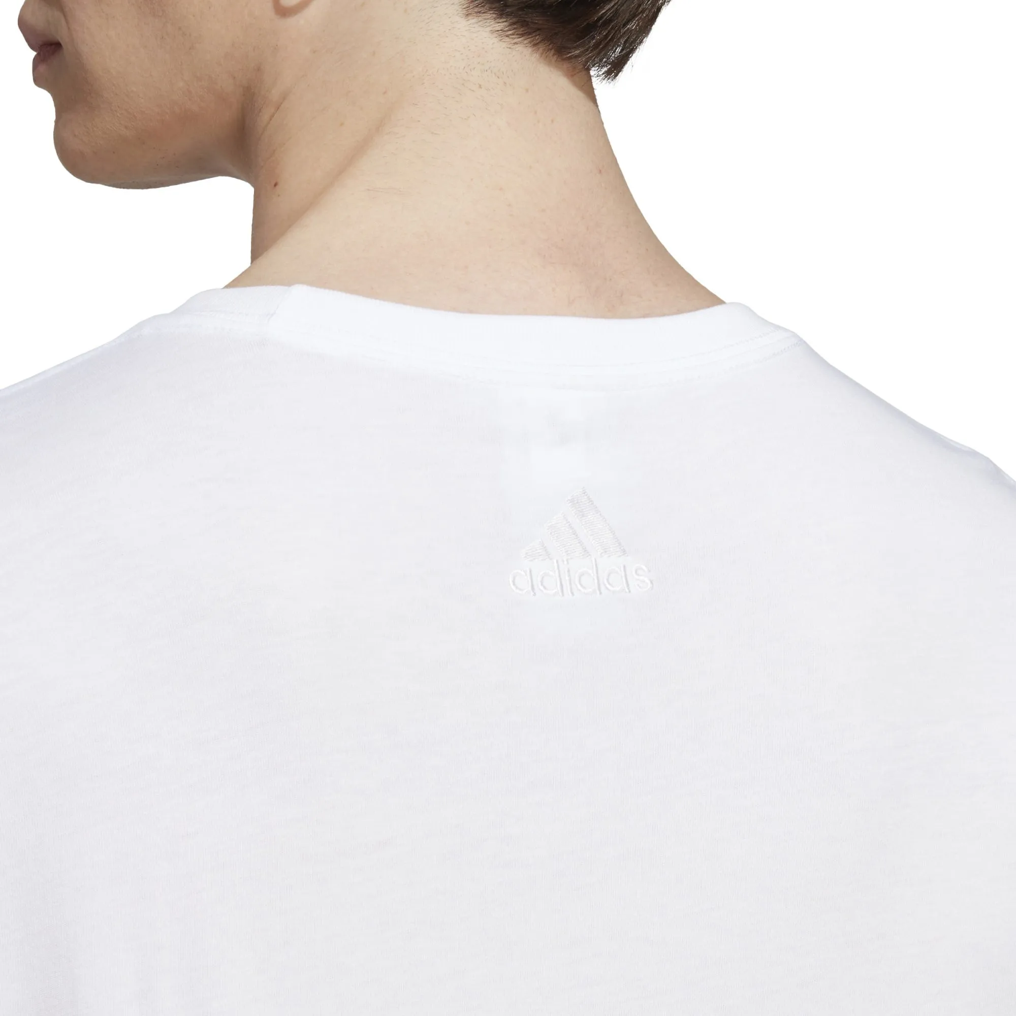 Herren Basic Single Jersey T-Shirt mit linear besticktem Logo