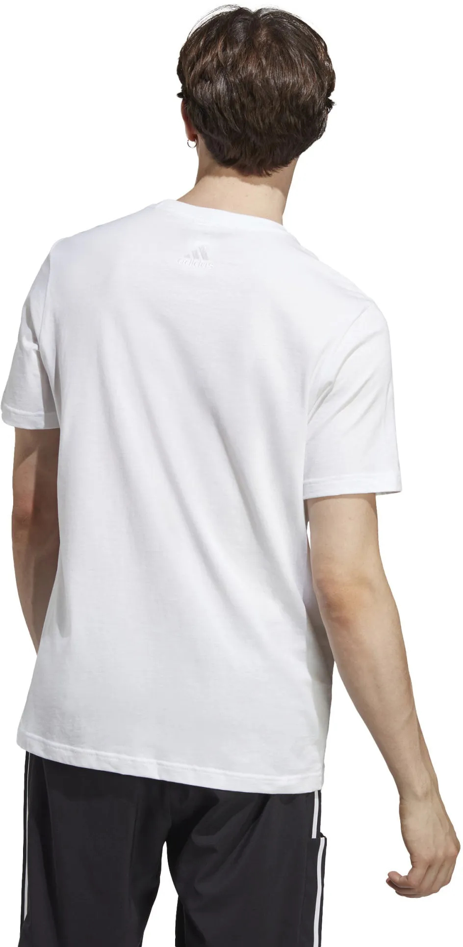 Herren Basic Single Jersey T-Shirt mit linear besticktem Logo
