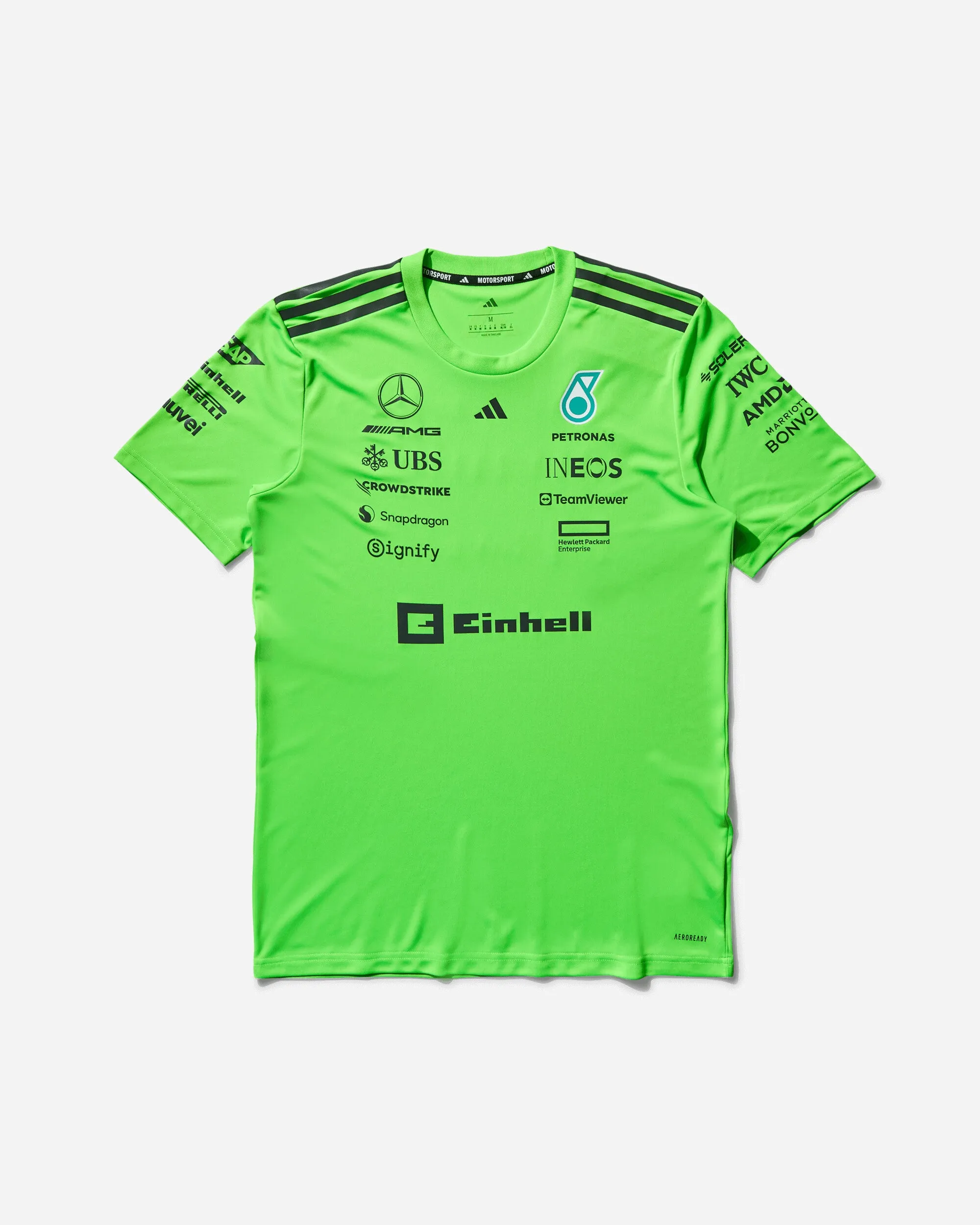 Herren Mercedes-AMG Petronas Formel 1 Team Aufbau T-Shirt Grün