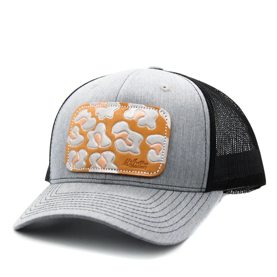 Metallic Leopard Leather Patch Cap casual-baseball-cap
