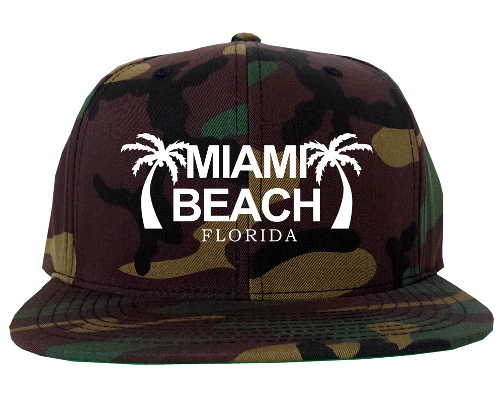 Miami Beach Retro Souvenir Mens Snapback Hat