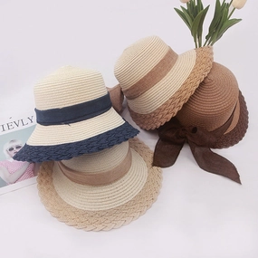 Multicolor Paper Straw Handmade Hat Travel Vacation Women Sun spring-straw-hat