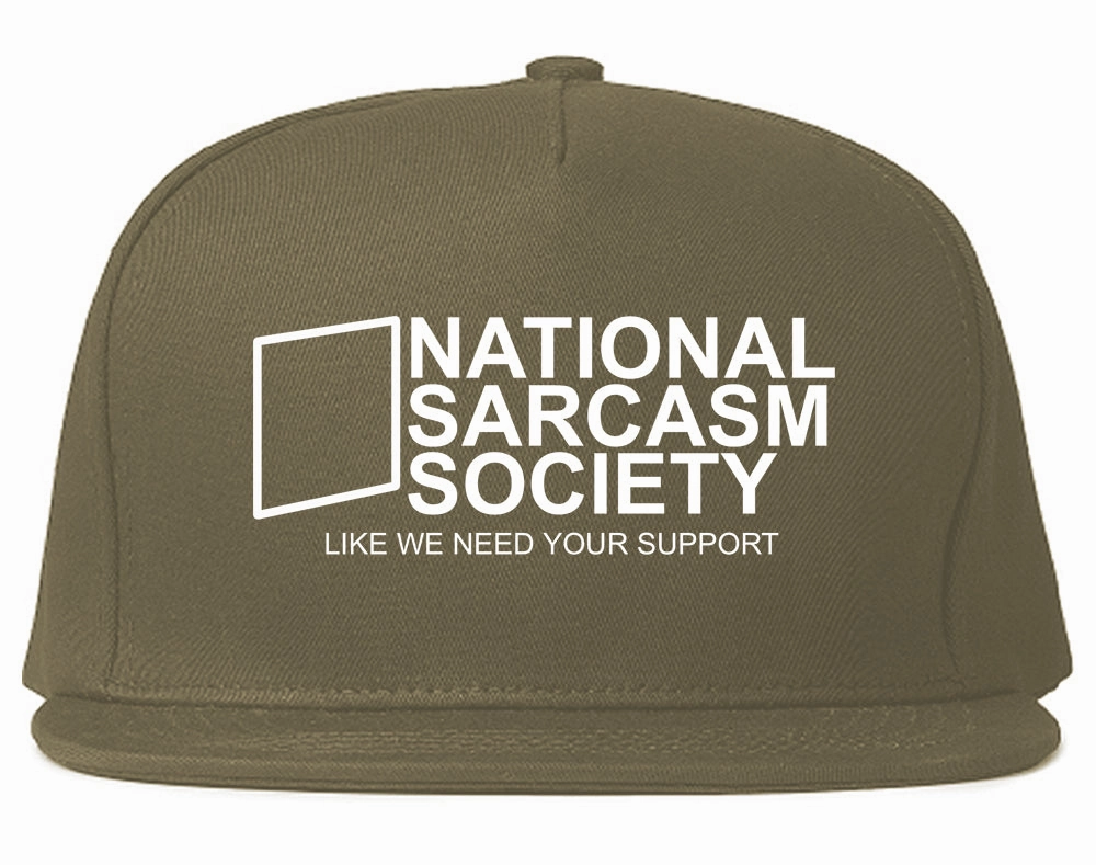 National Sarcasm Society Mens Snapback Hat