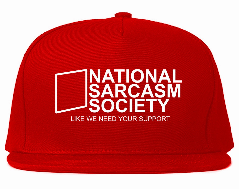 National Sarcasm Society Mens Snapback Hat
