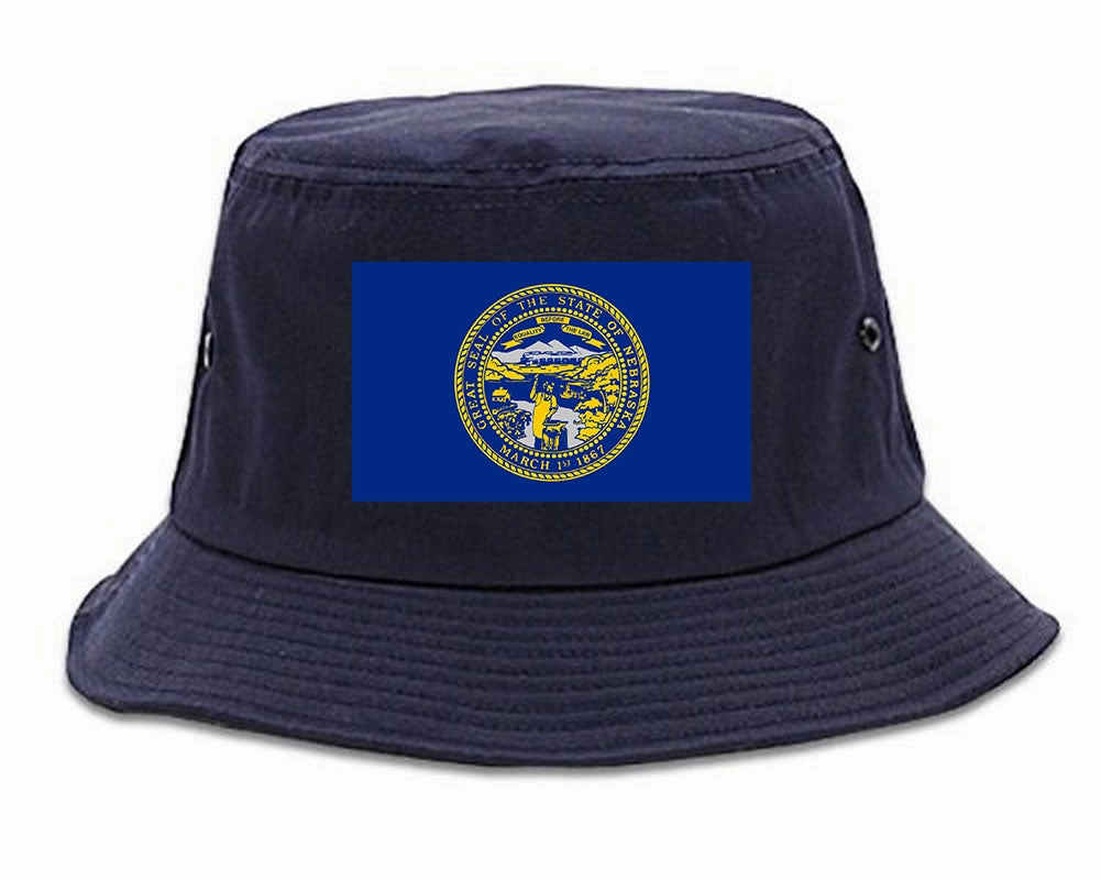 Nebraska State Flag NE Chesst Mens Bucket Hat