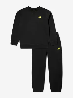 New Balance Jungen Brush Back Tracksuit mit kleinem Logo in Schwarz