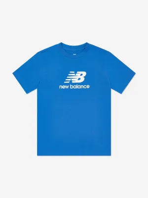 New Balance Jungen Trikot T-Shirt mit gestapeltem Logo in Blau