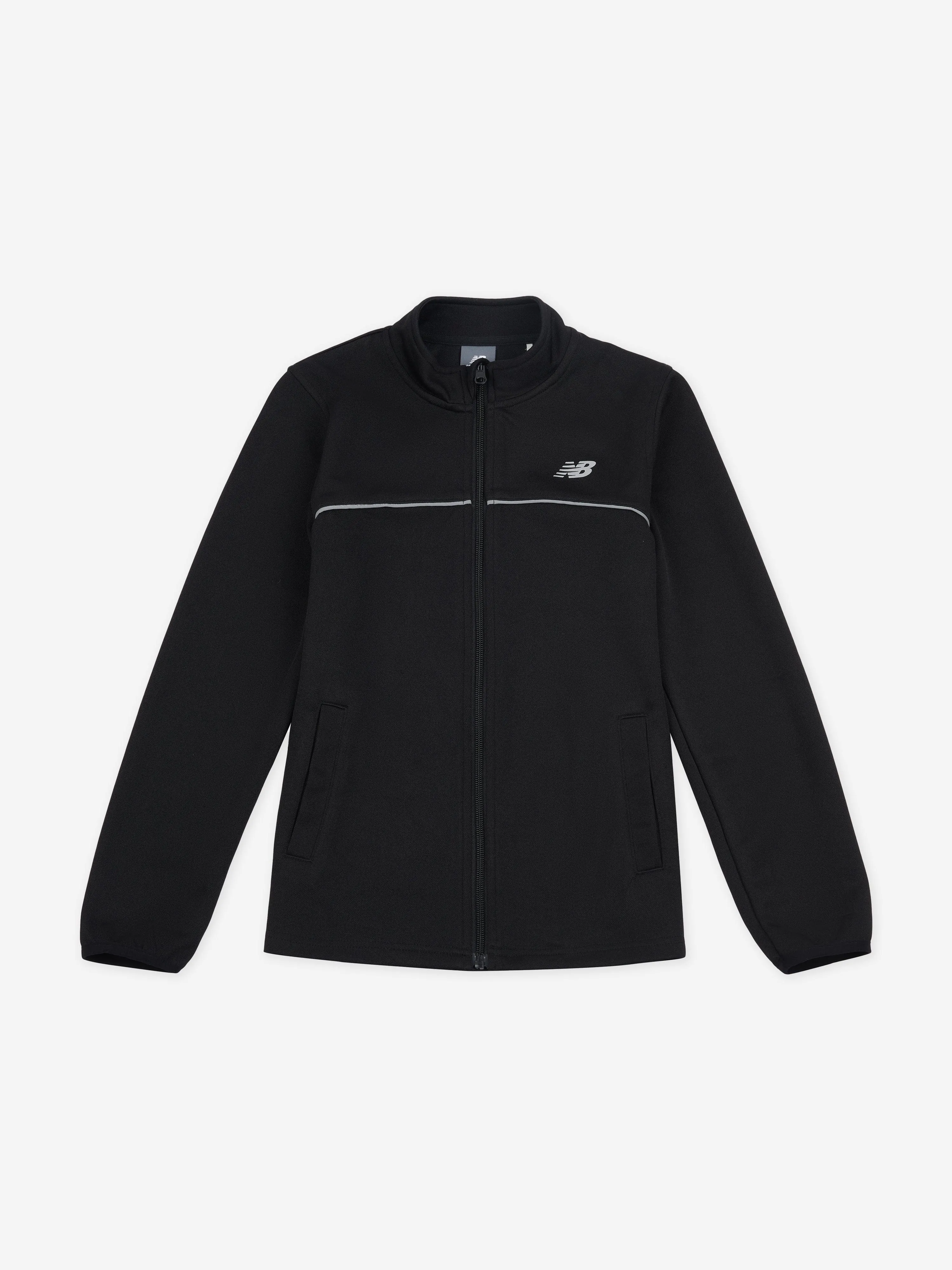 New Balance Jungen Strick-Funnel-Zip-Up-Oberteil in Schwarz