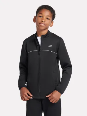 New Balance Jungen Strick-Funnel-Zip-Up-Oberteil in Schwarz