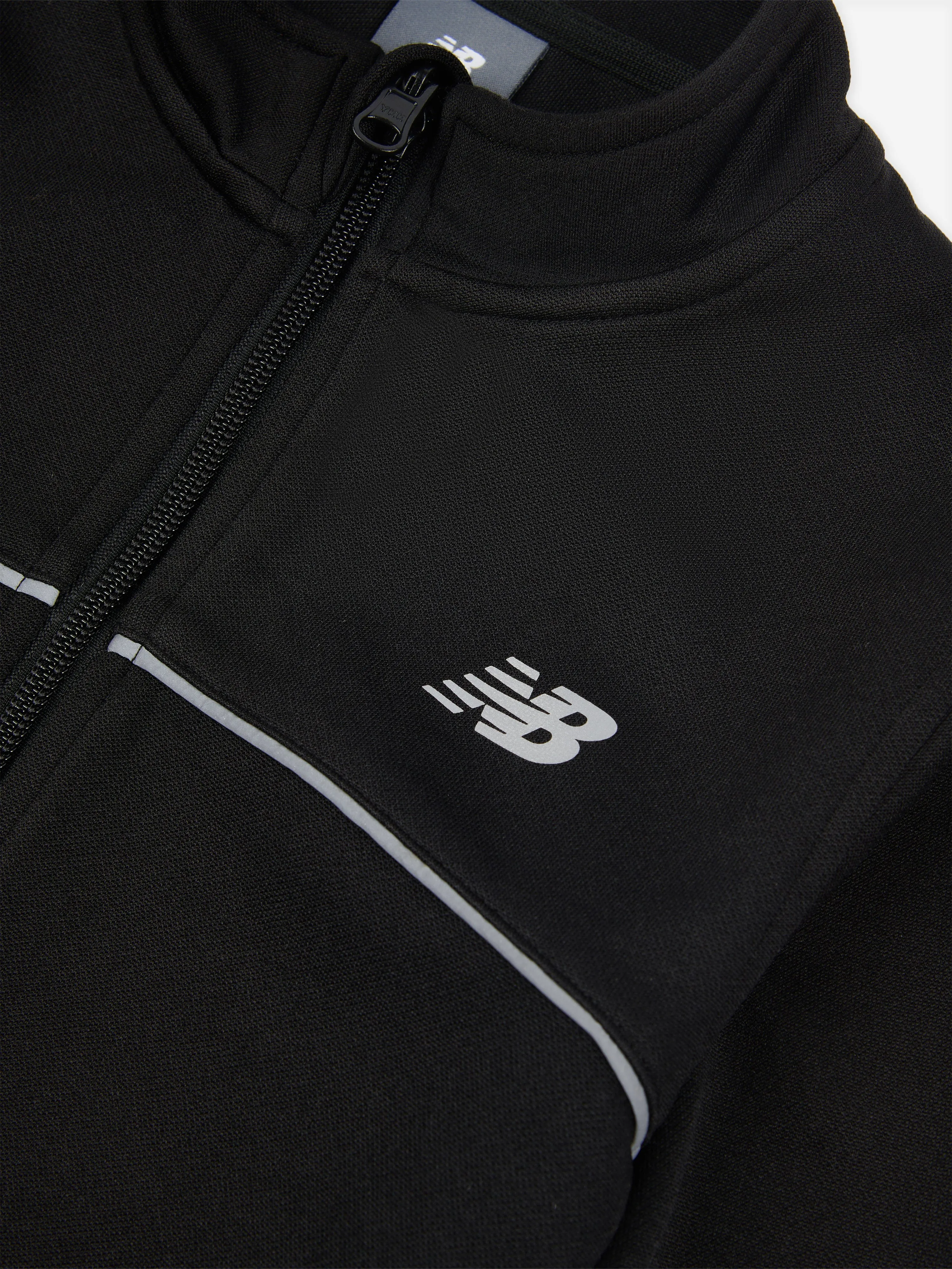 New Balance Jungen Strick-Funnel-Zip-Up-Oberteil in Schwarz