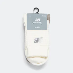 New Balance Kleidung Waffle Knöchelsocken 2er Pack - Grau/Weiß
