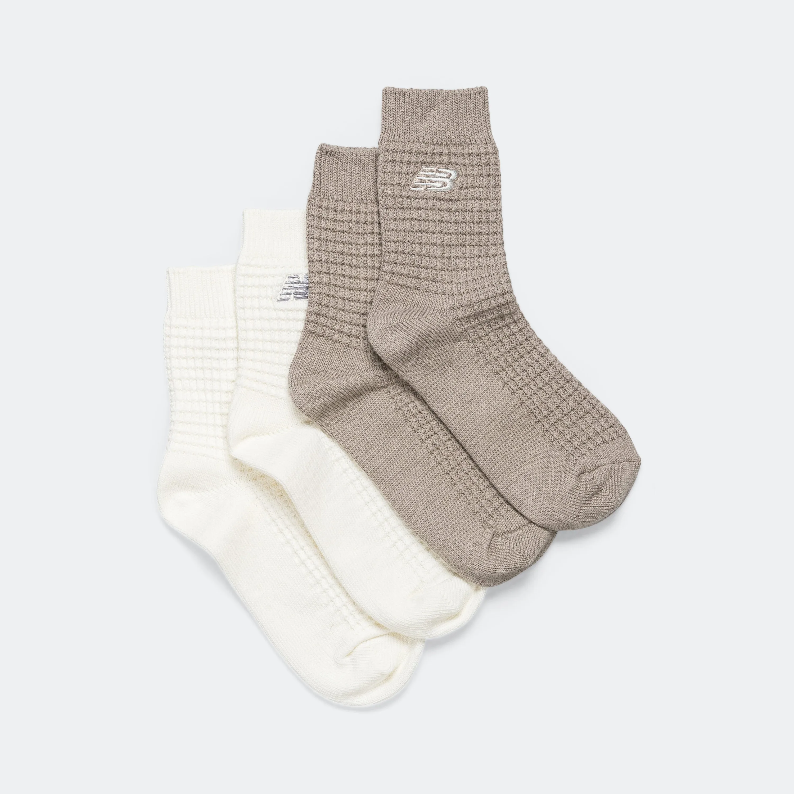 New Balance Kleidung Waffle Knöchelsocken 2er Pack - Grau/Weiß