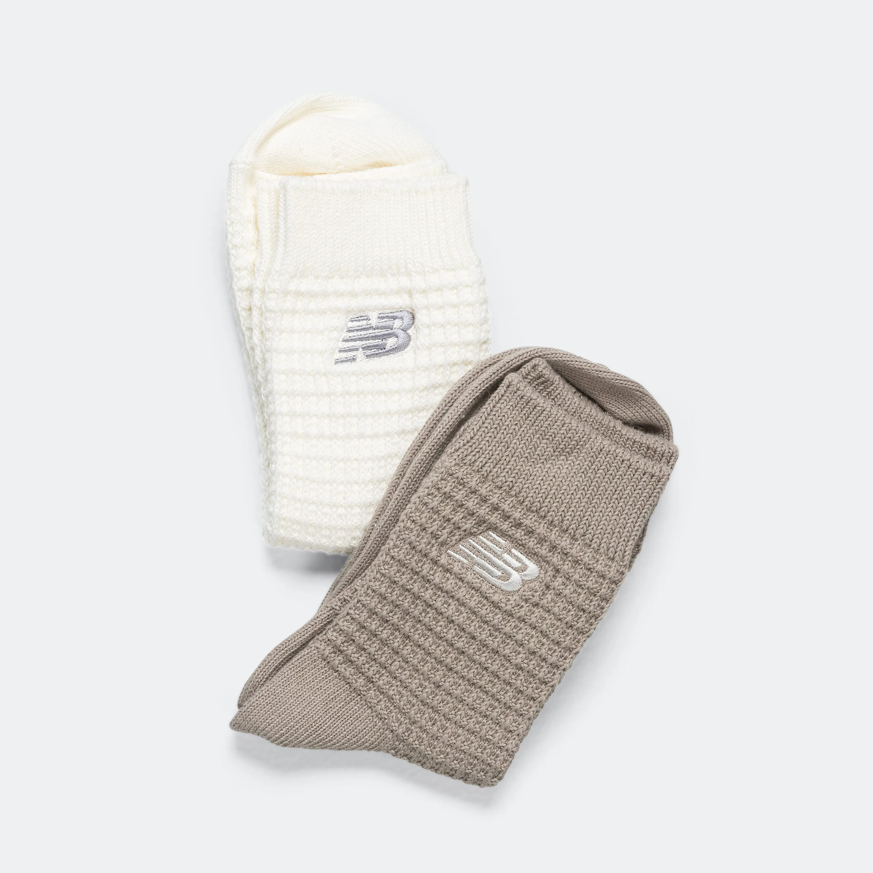 New Balance Kleidung Waffle Knöchelsocken 2er Pack - Grau/Weiß