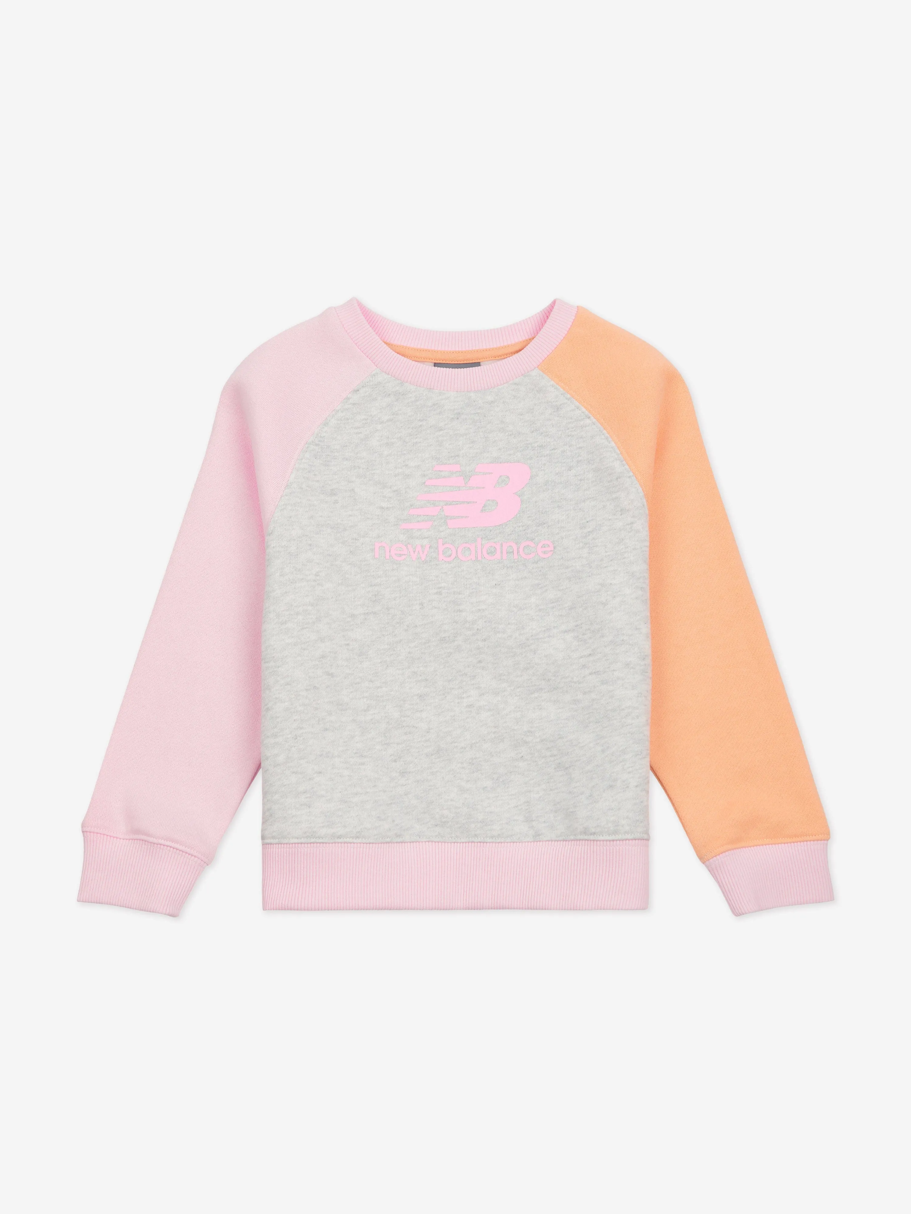 New Balance Mädchen Pinselstriche Raglan Trainingsanzug in Grau